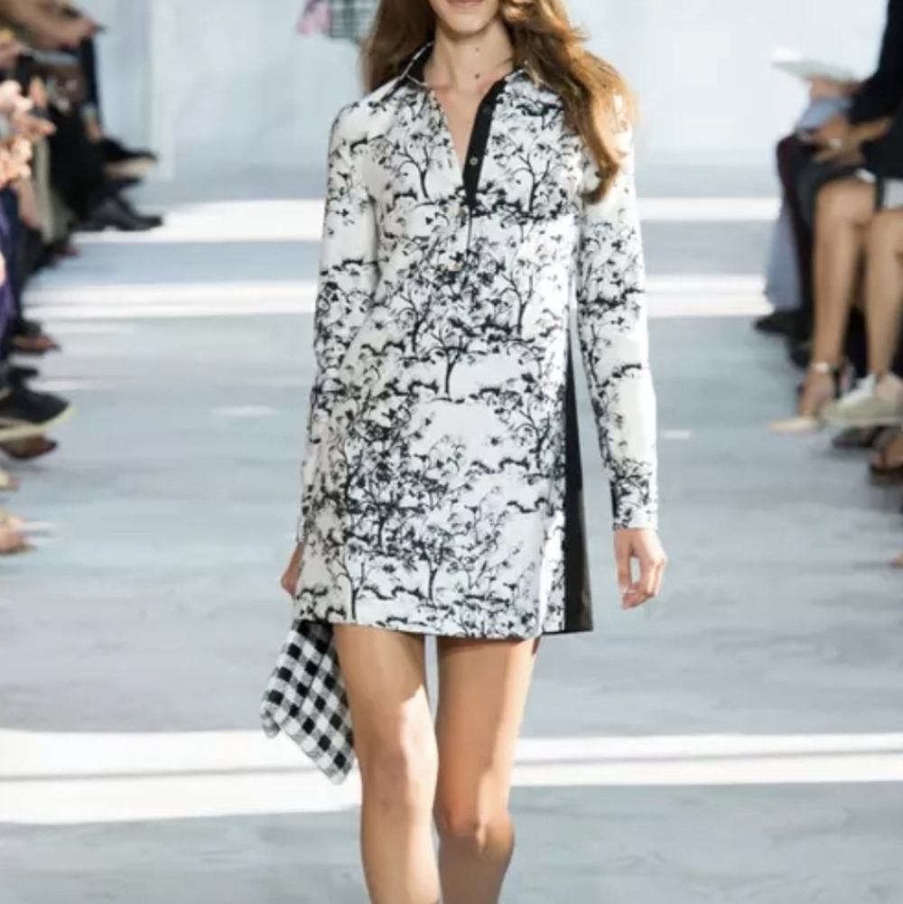 New w/Tags Diane Von Furstenberg DVF RUNWAY Collared London Shirt Dress 0 XS P